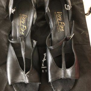 2 pairs Suede bottom dance shoes 1 tan 1 black